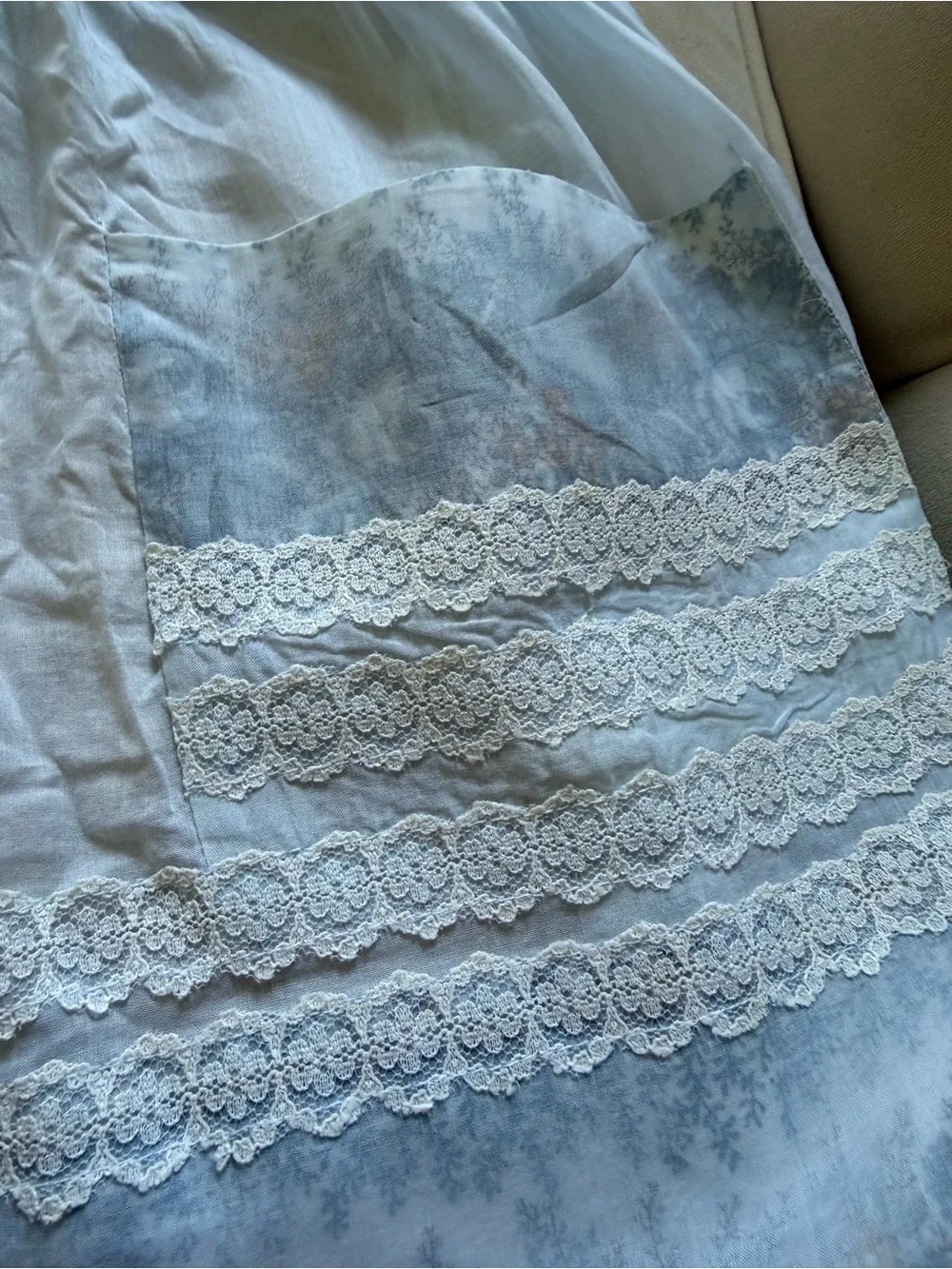 Vintage Pale Blue Apron